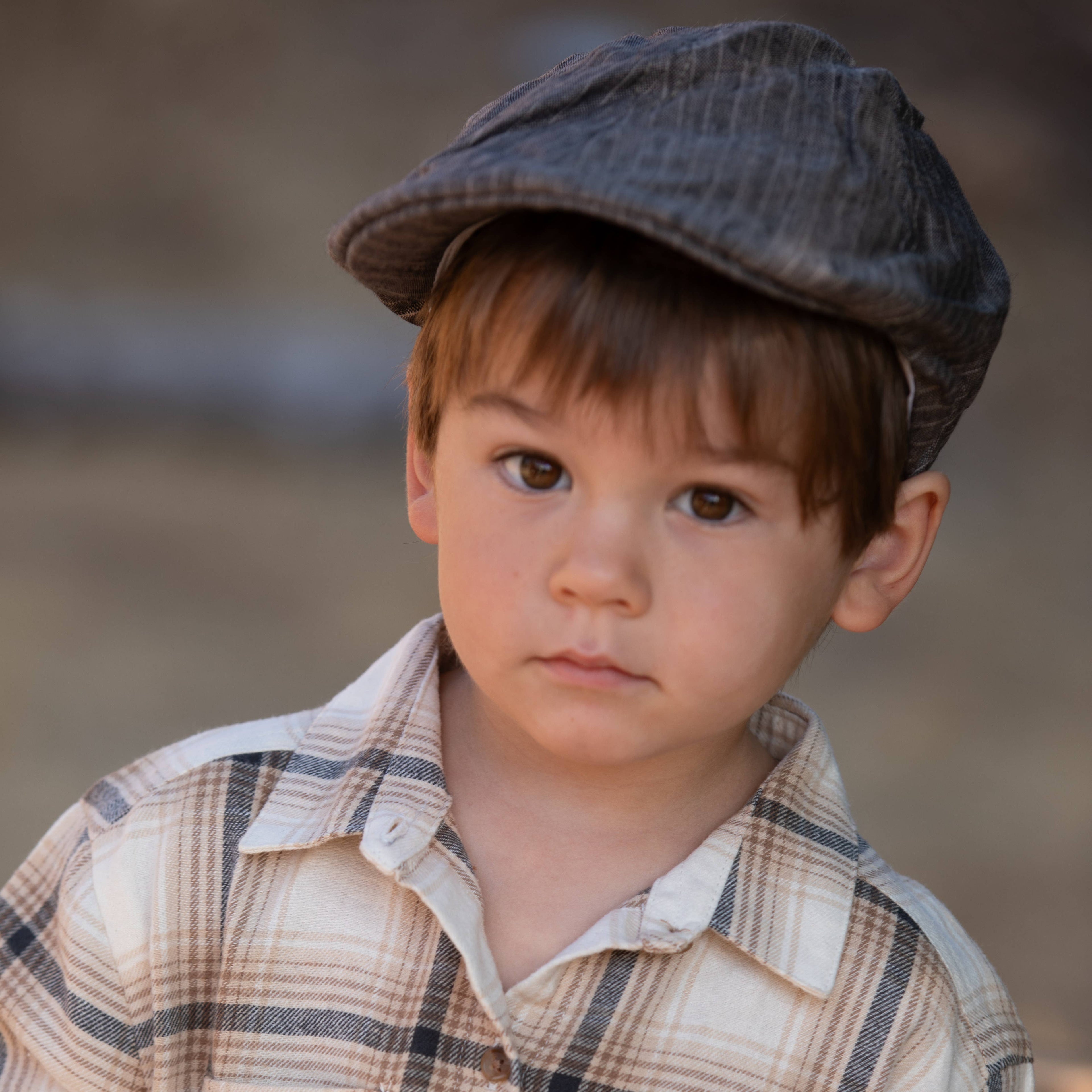 Peppercorn Kids: Vintage Wash Newsboy Cap - Smokey Grey