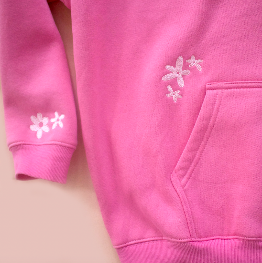 All Swell Surf: Surfer Girl Bloom Embroidered Hoodie - Youth