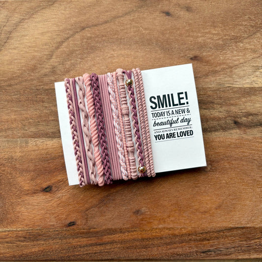 Eastern Ave Studio: Hair Tie Bracelets | Pink & Purple