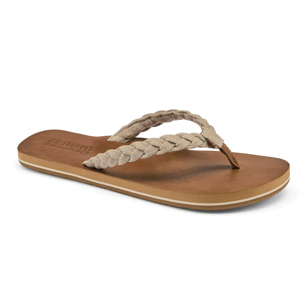 Cobian: Women's Braided Pacifica Casual Surf Style Flip Flop - Cream