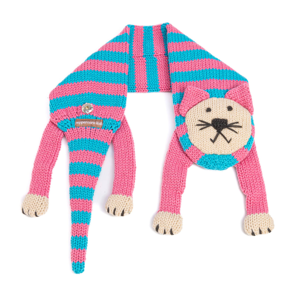 Peppercorn Kids: Girls Knitted Kitty Cat Scarf