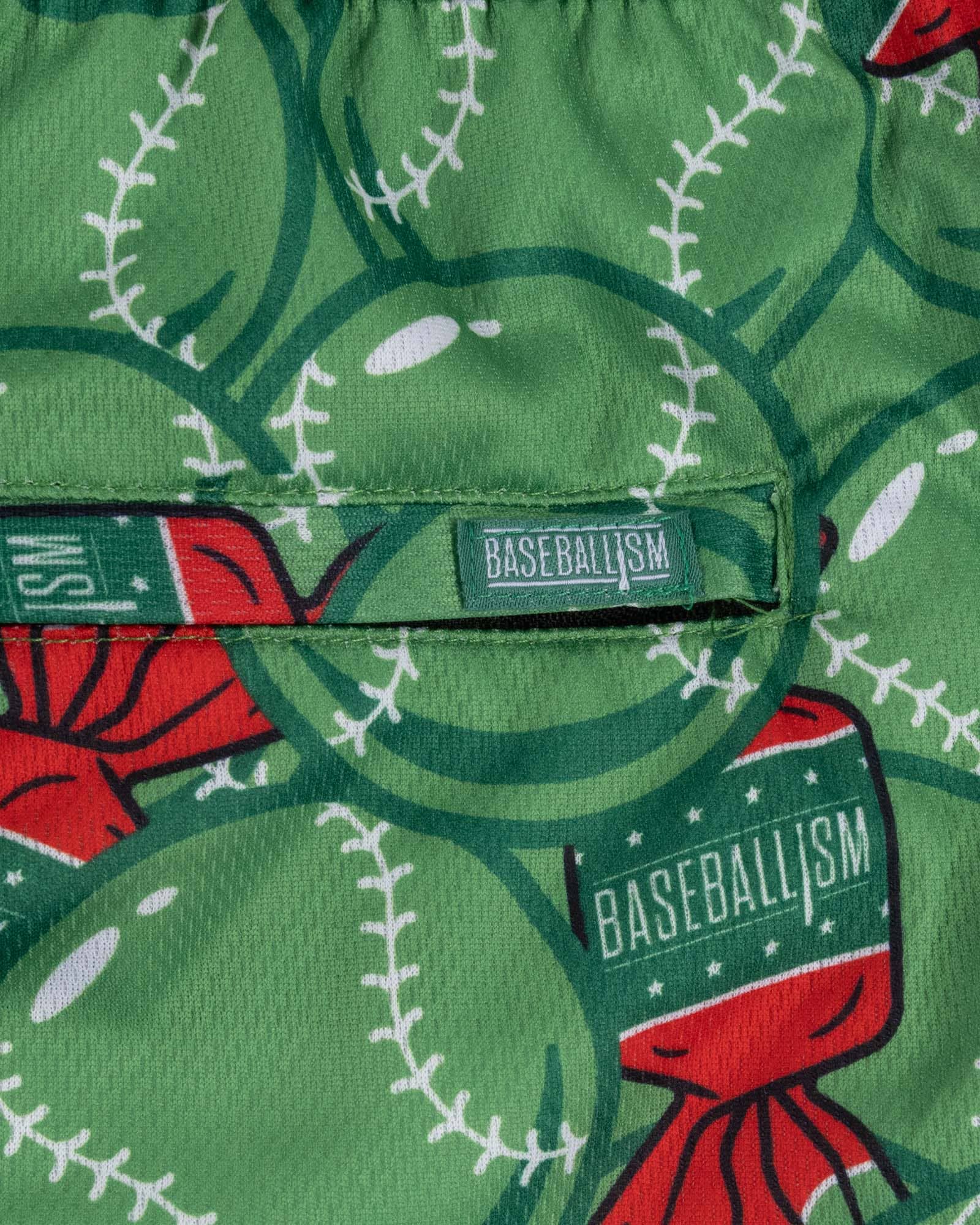 Baseballism: Doubles and Bubbles Diamond Air Mesh Shorts (Walk-Off Watermelon) - Youth