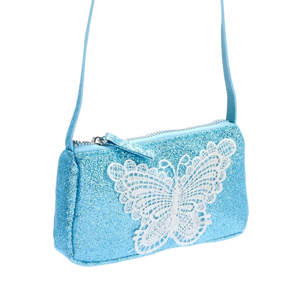 Peppercorn Kids Glitter Butterfly Purse - Blue