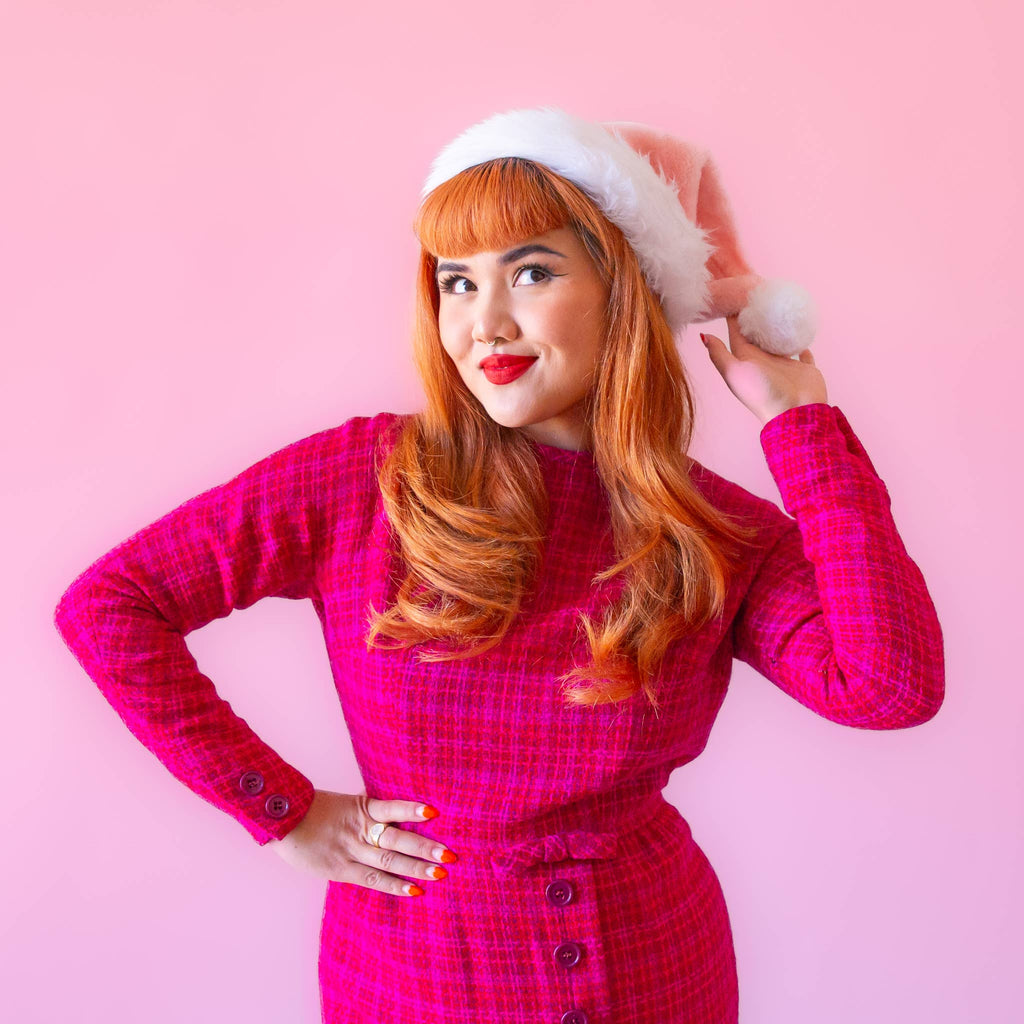 Sunshine Studios: Luxe Christmas Santa Hat - Light Pink