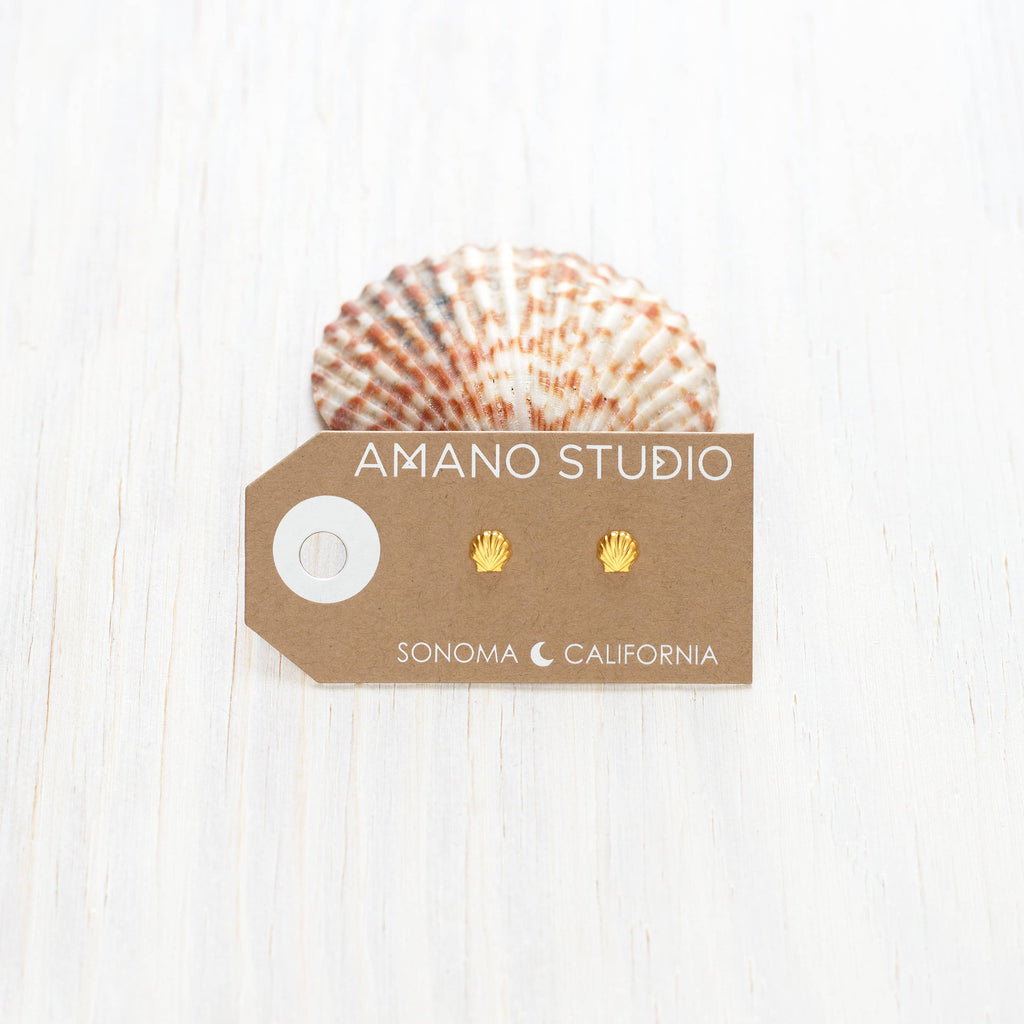 Amano Studio: Tiny Shell Stud Earrings