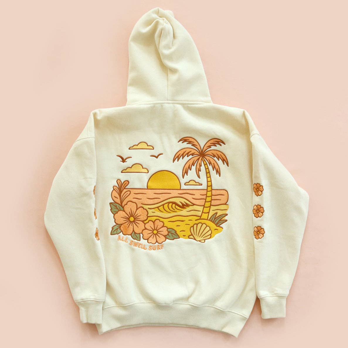 All Swell Surf: Sunset Embroidered Hoodie - Adult