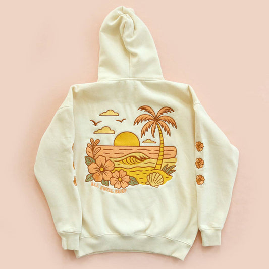 All Swell Surf: Sunset Embroidered Hoodie - Adult