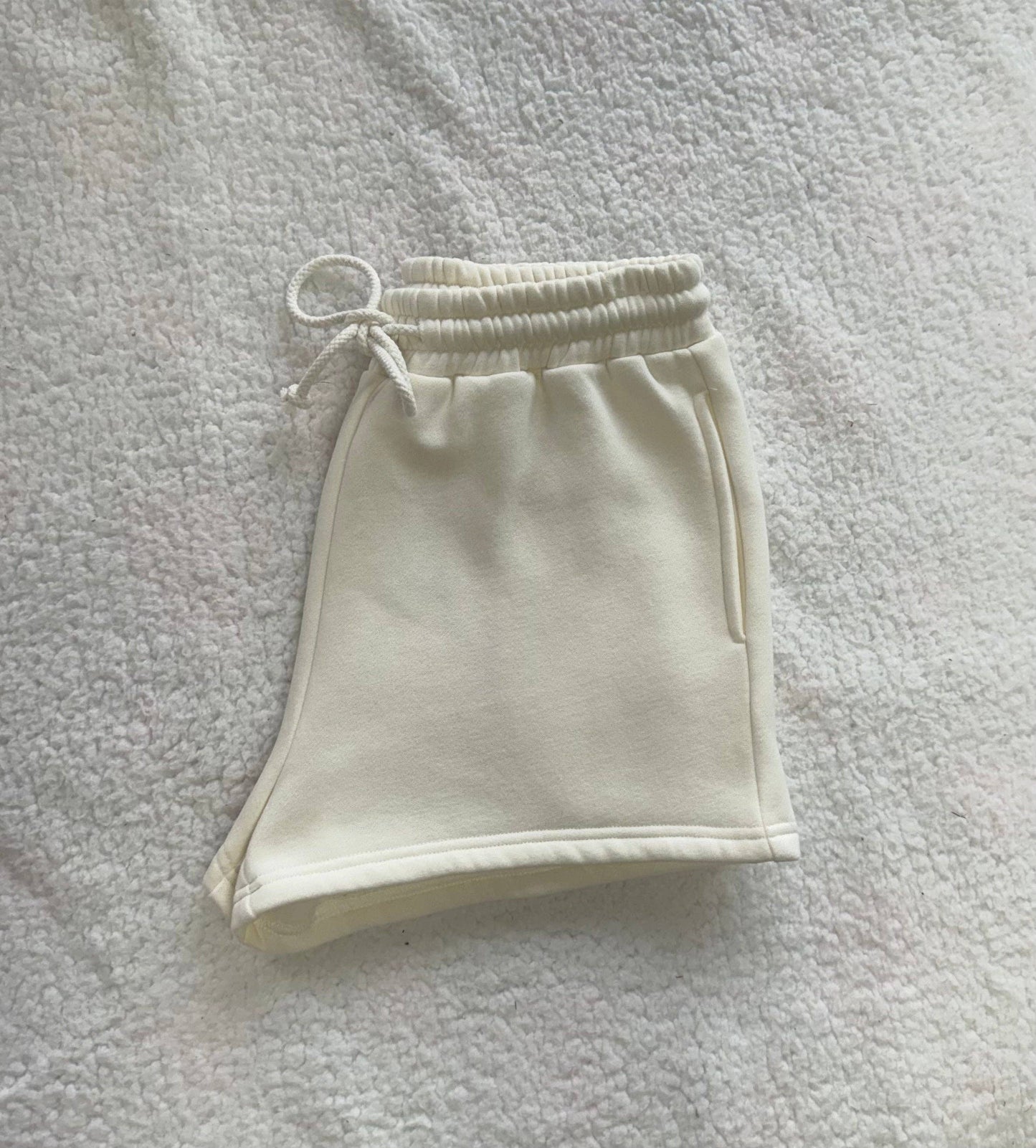 Sunkissed Coconut: Ivory Basic Blank Shorts