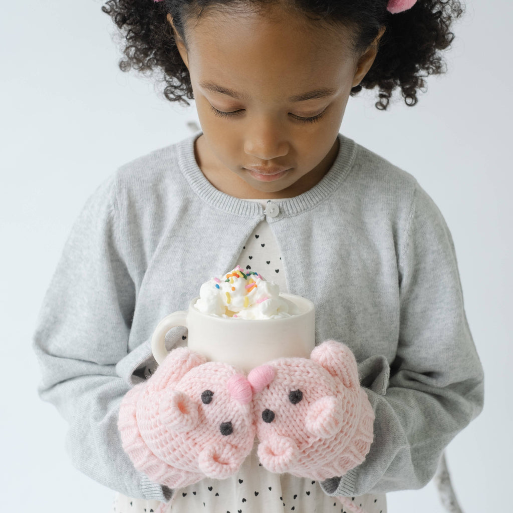 Peppercorn Kids: Knit Mouse Mittens - Pink