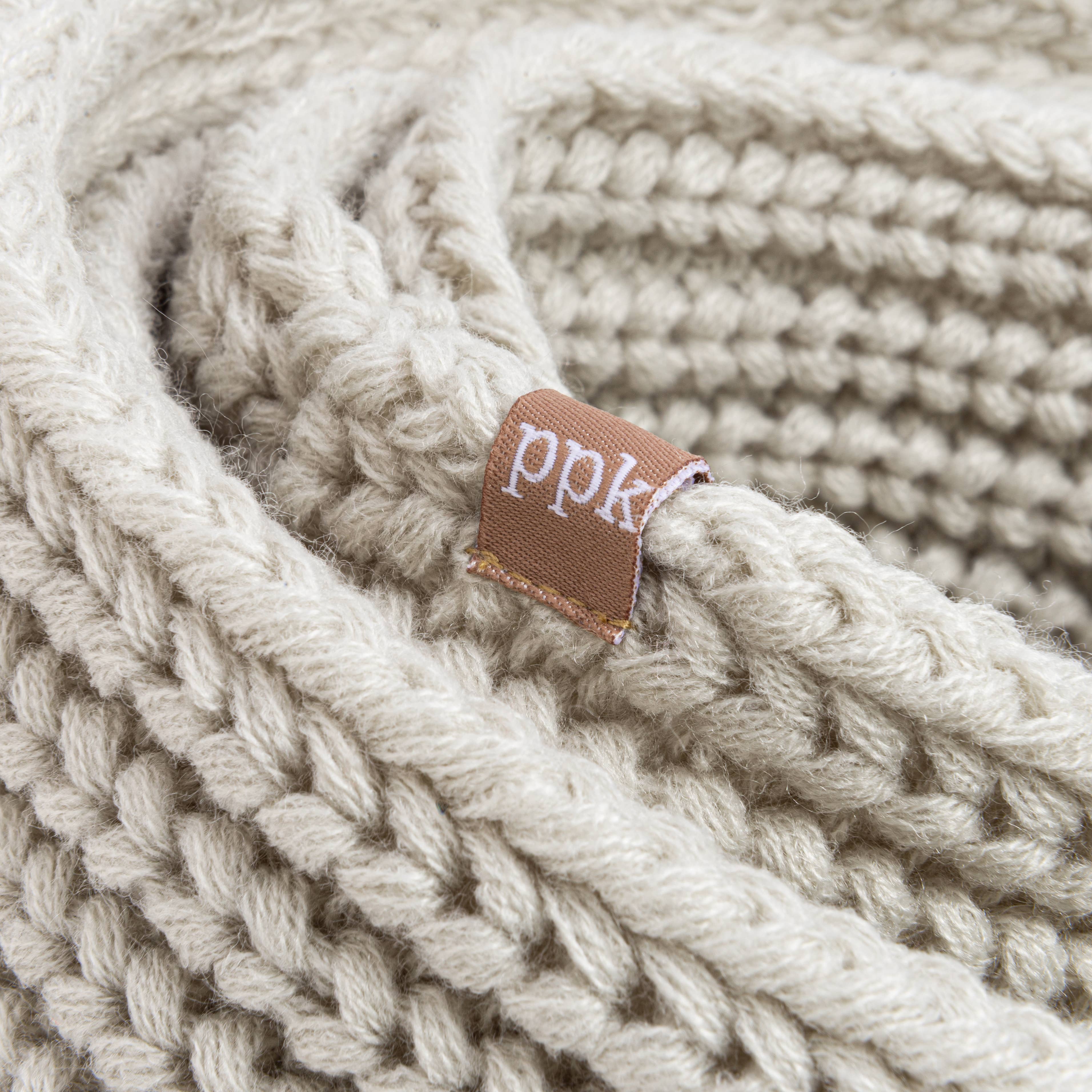 Peppercorn Kids: Knit Loop Shape Scarf - Oat Beige