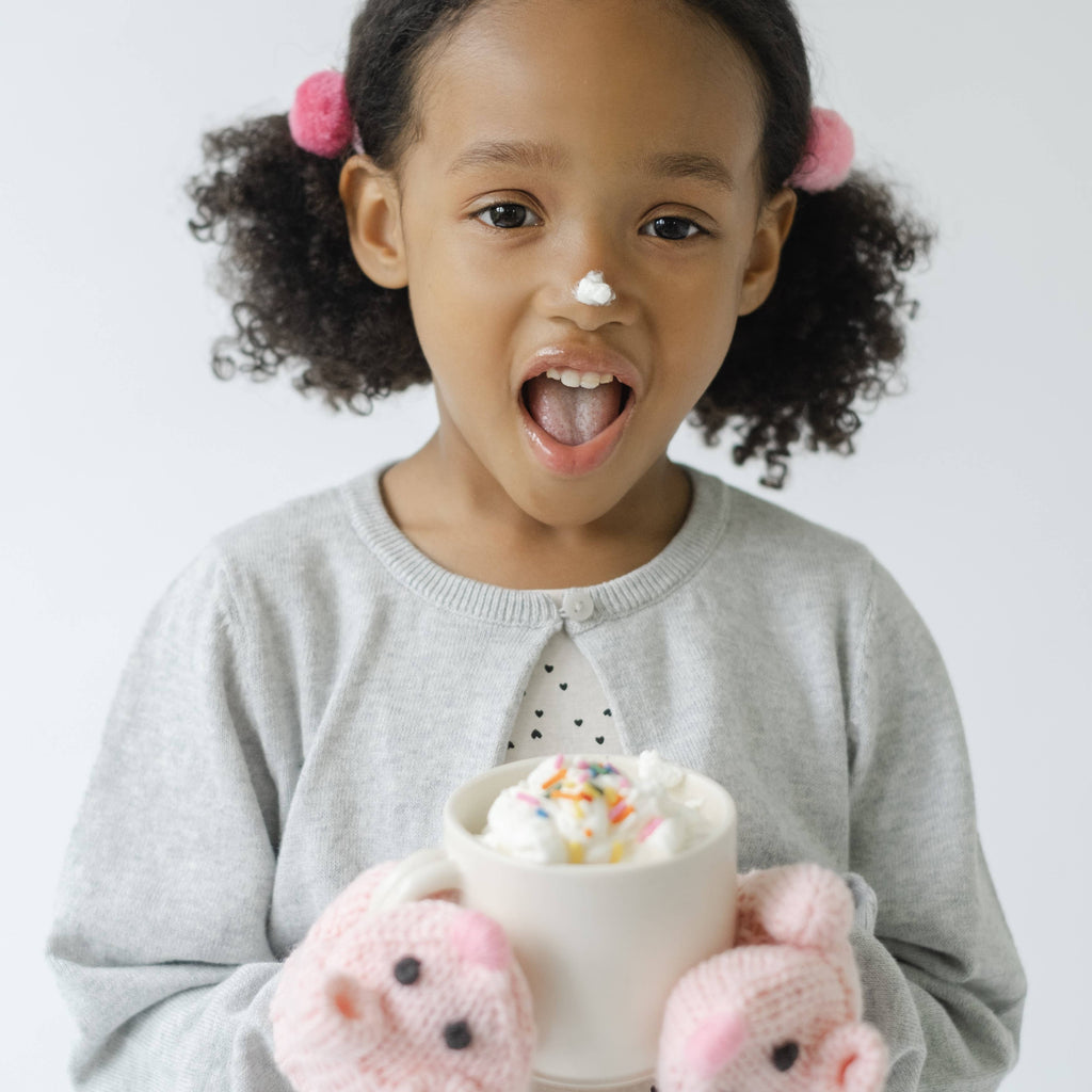 Peppercorn Kids: Knit Mouse Mittens - Pink