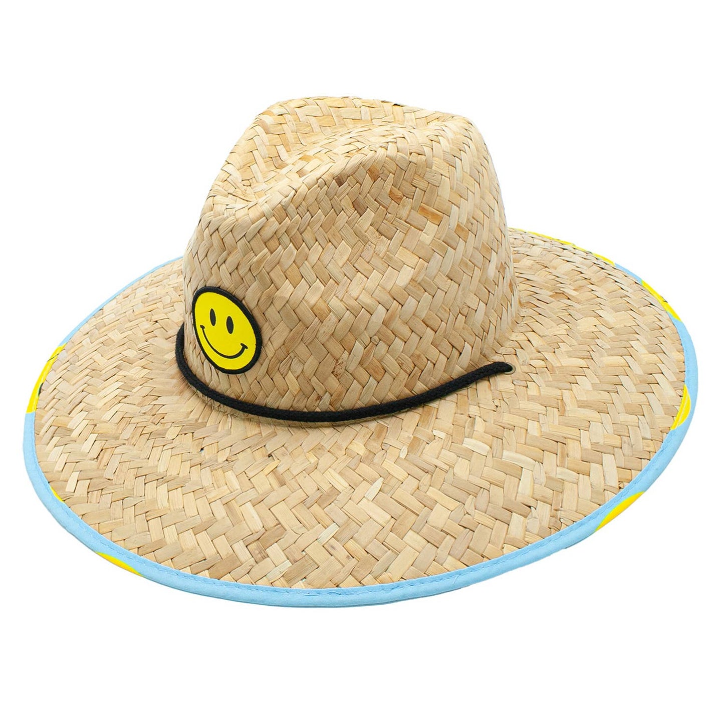 Peter Grimm: Smiling Straw Wide Brim Sun Happy Face Lifeguard Hat