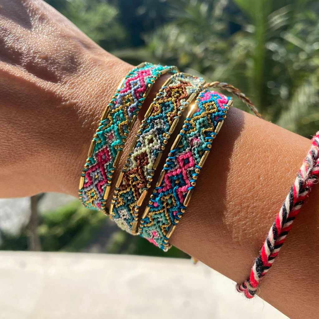 Love Is Project: Bali Metallic Friendship Bracelet - Aqua Starfish