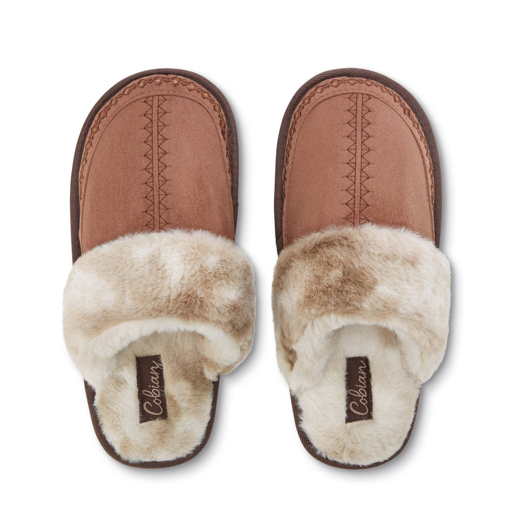 Cobian: Women's Colima Mule Mocha Warm and Fuzzy Slipper