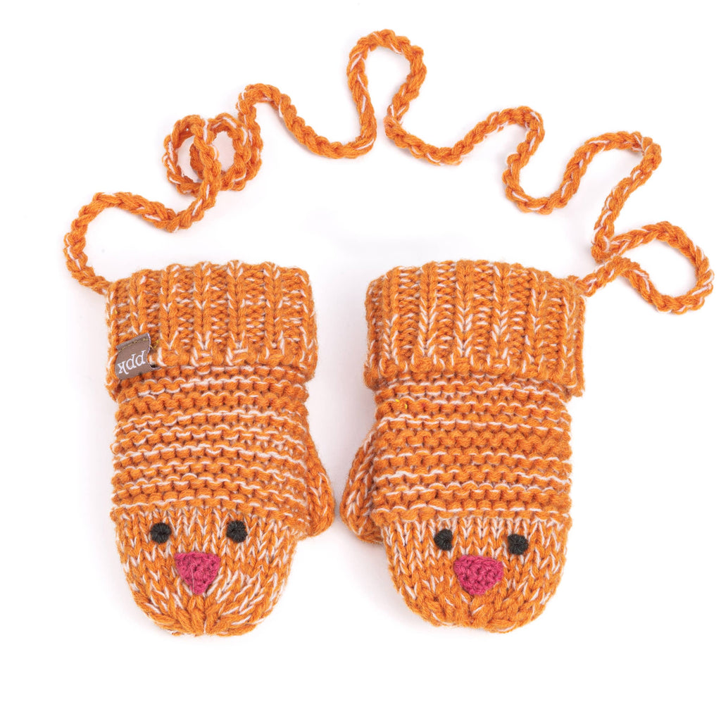 Peppercorn Kids: Knit Chick Mittens - Spiced Orange