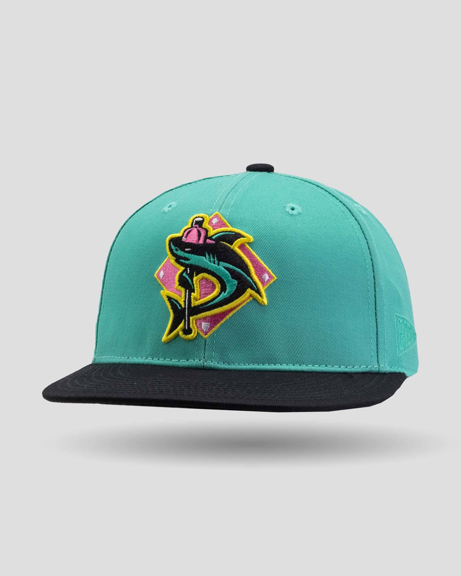 Baseballism Shark Attack Youth Cap (Teal)