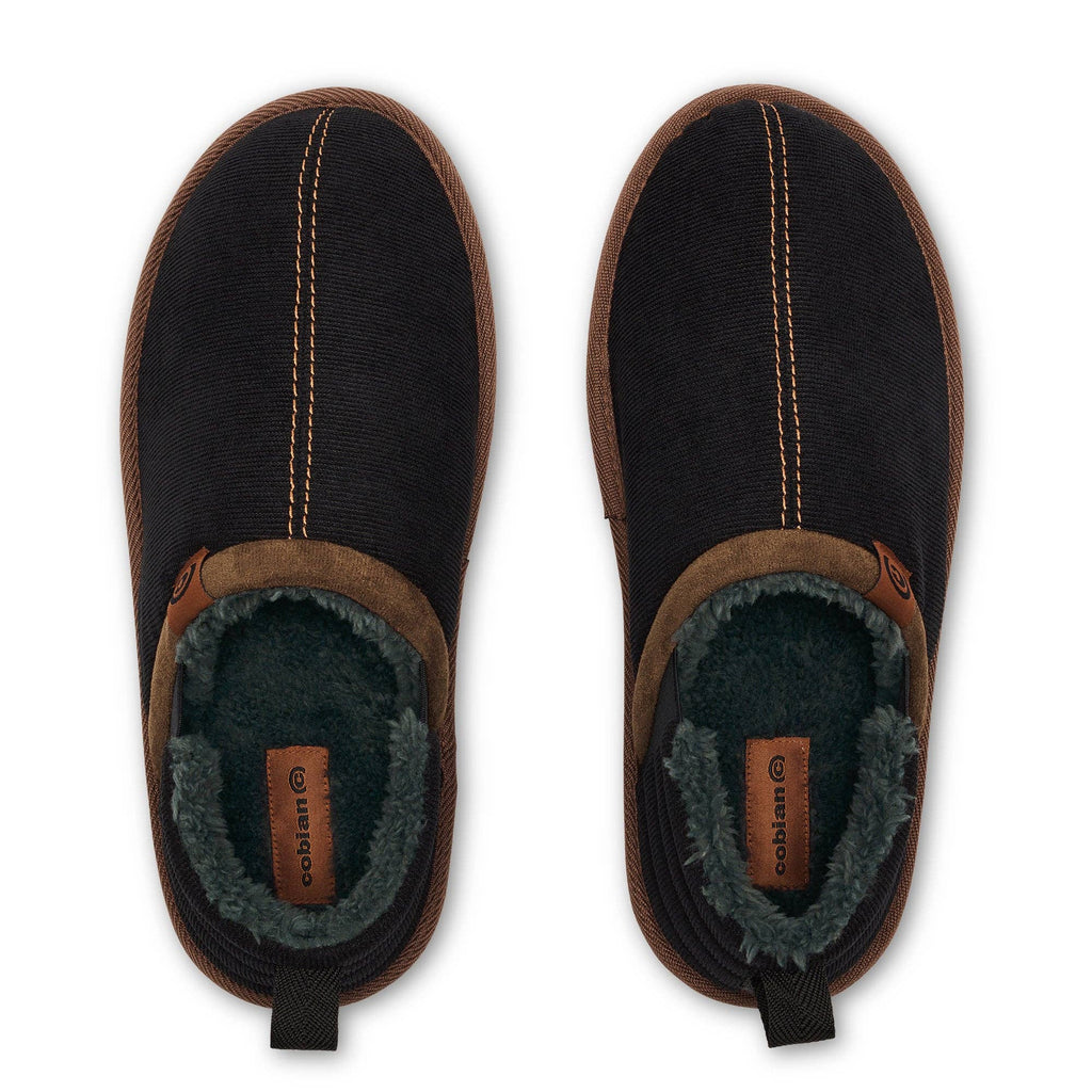 Cobian: Men's Jalama Moccasin - Black Warm and Fuzzy Slipper