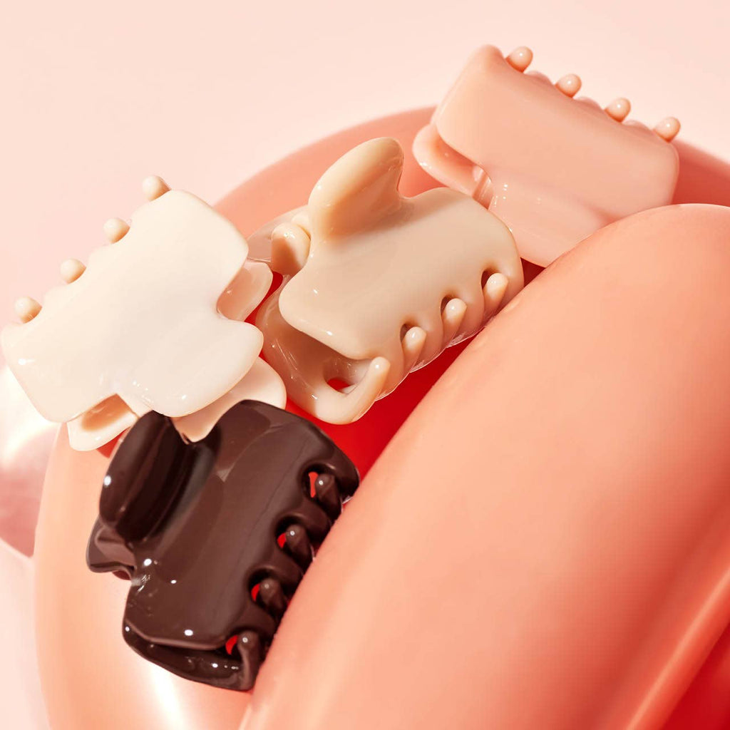 KITSCH: Recycled Plastic Mini Cloud Claw Clips 8pc Set - Rosewood