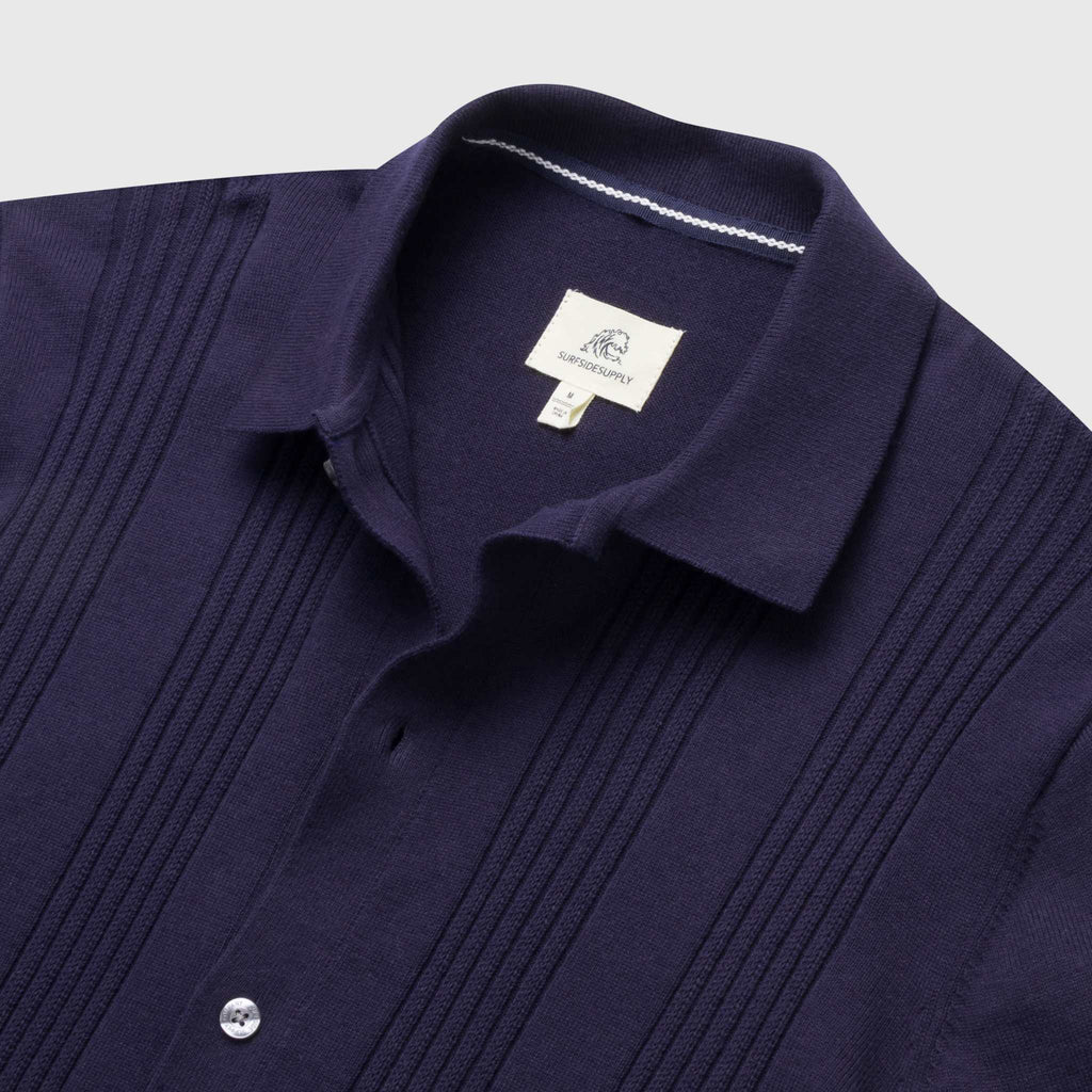 Surfside Supply: Brent Rib Knit Shirt - Navy Blazer