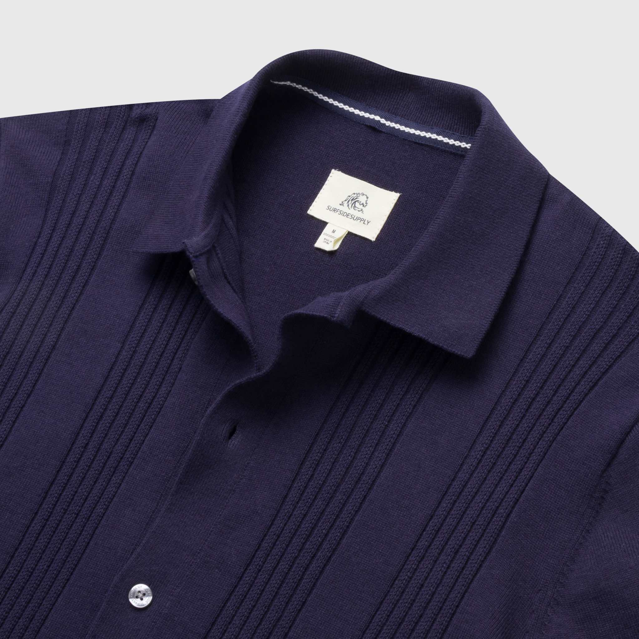 Surfside Supply: Brent Rib Knit Shirt - Navy Blazer