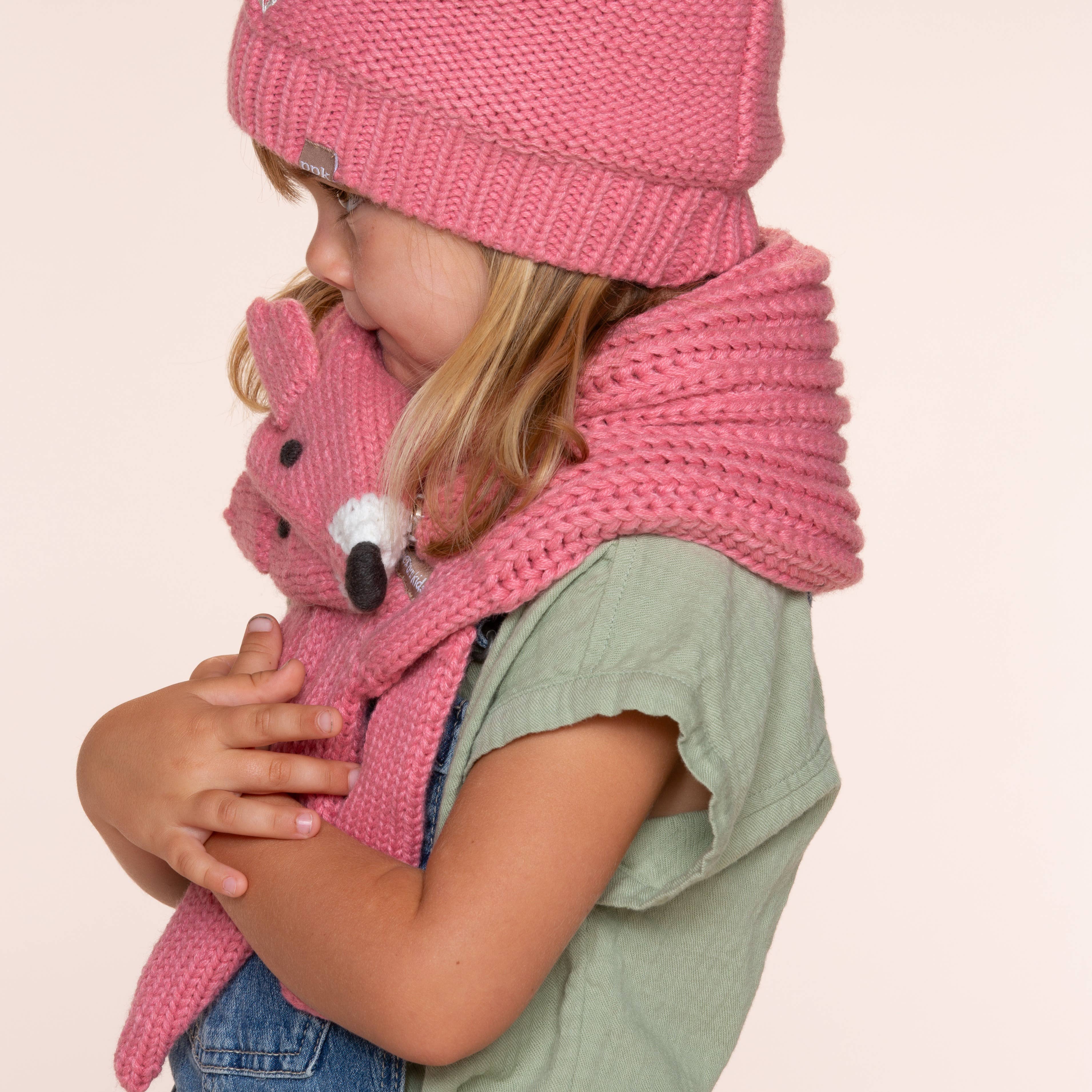 Peppercorn Kids: Knit Fox Scarf - Vintage Rose