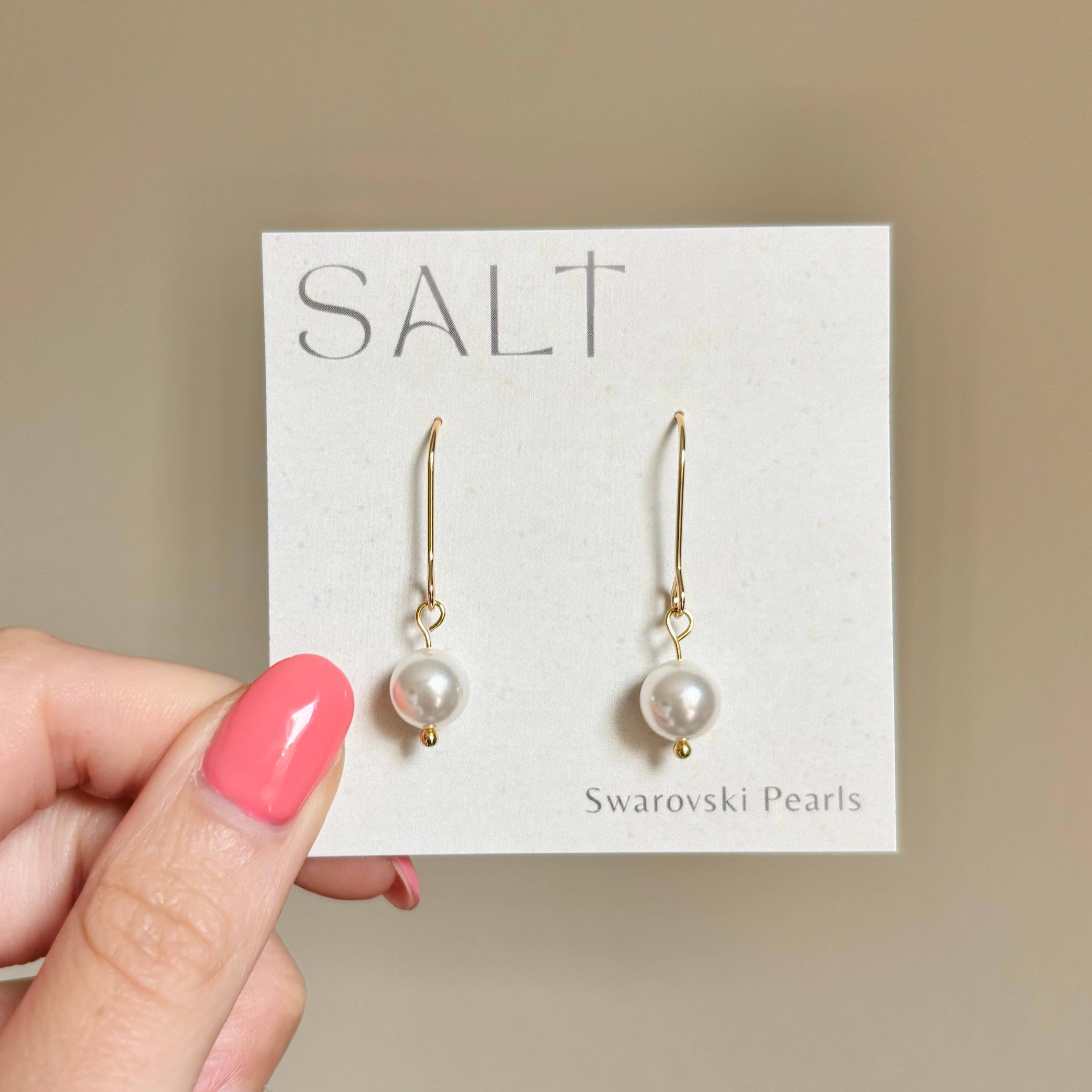 SALT by Sarah Curtis: Pearl Hook Earrings