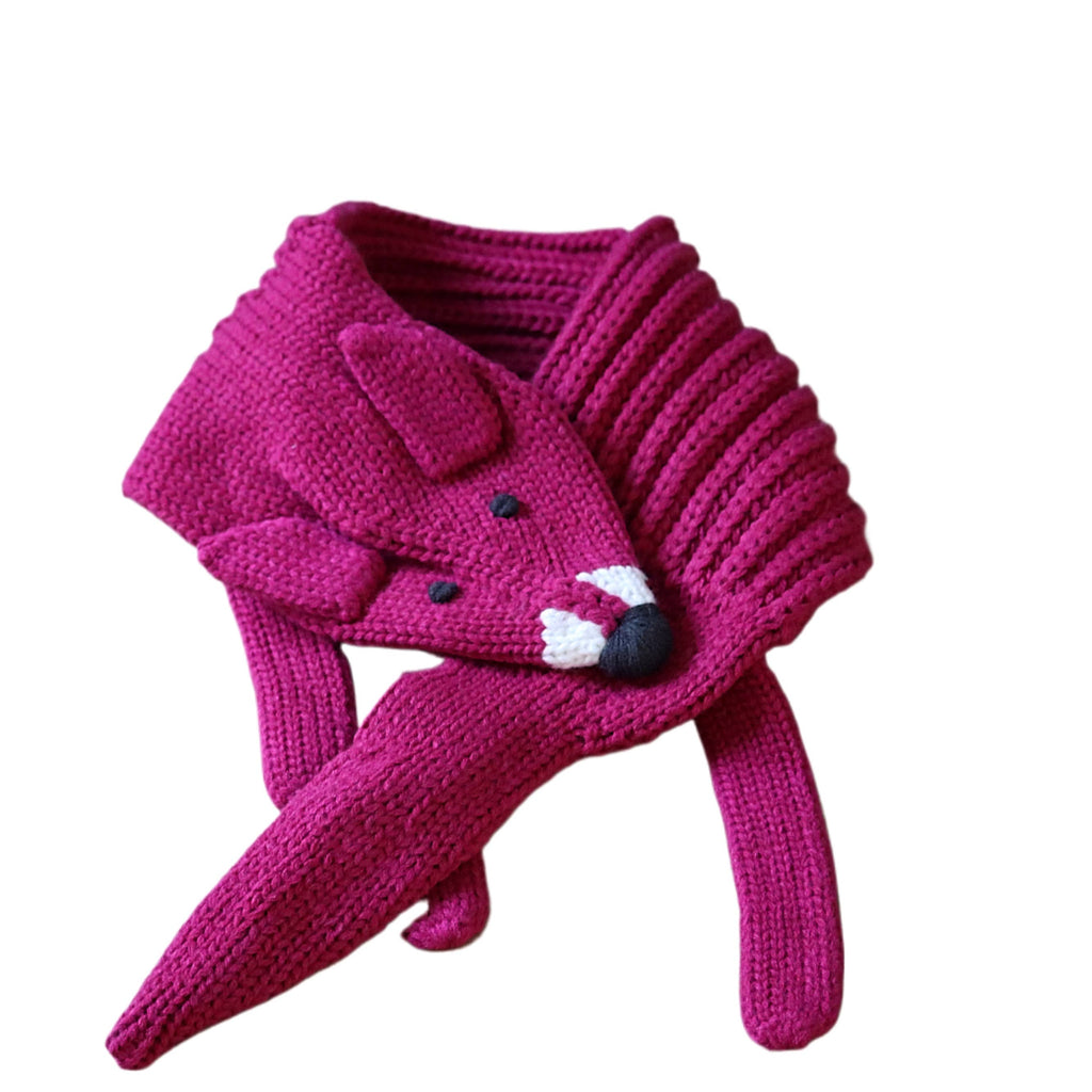 Peppercorn Kids: Knit Fox Scarf - Plum