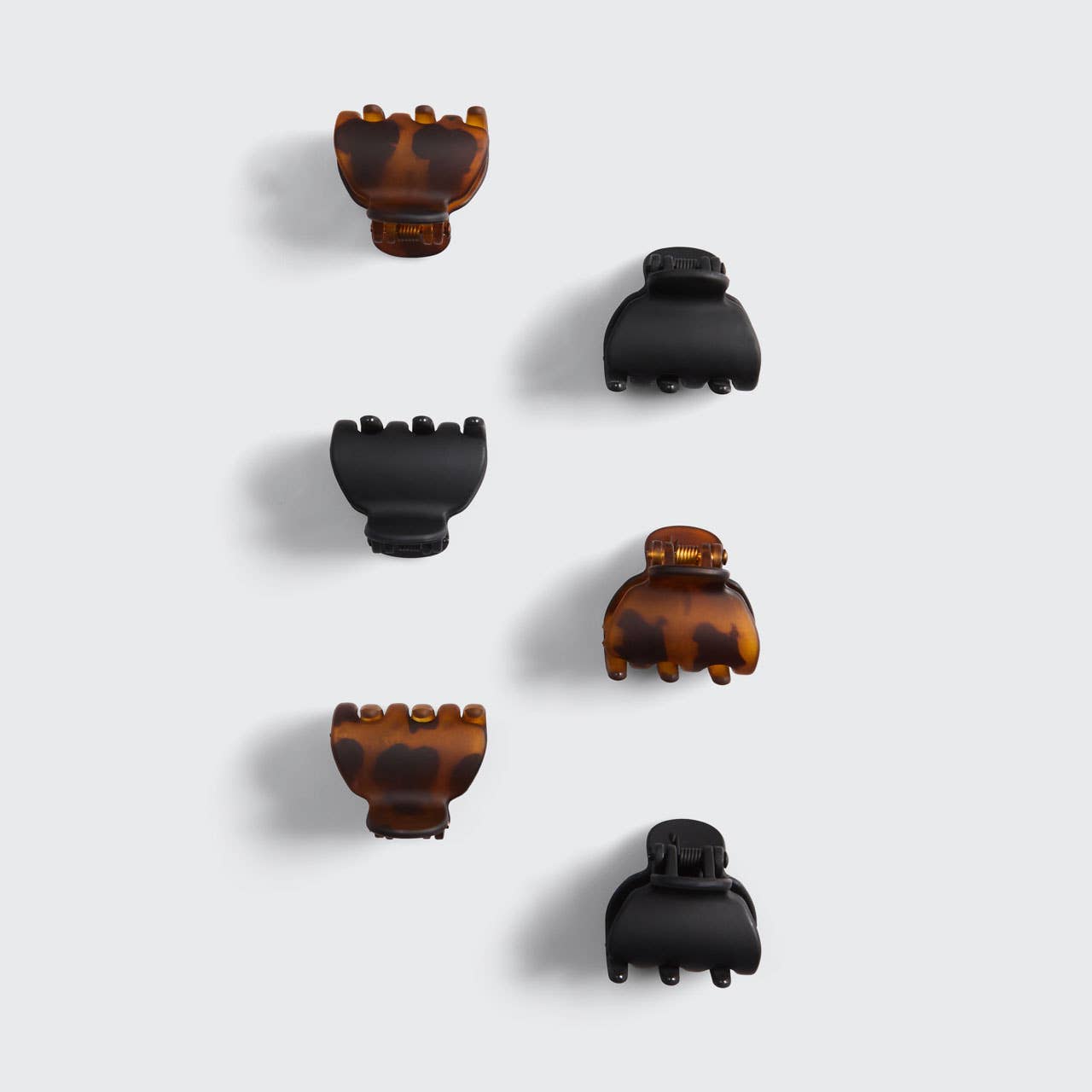 KITSCH: Recycled Plastic X-Small Claw Clips 6pc - Black & Tort