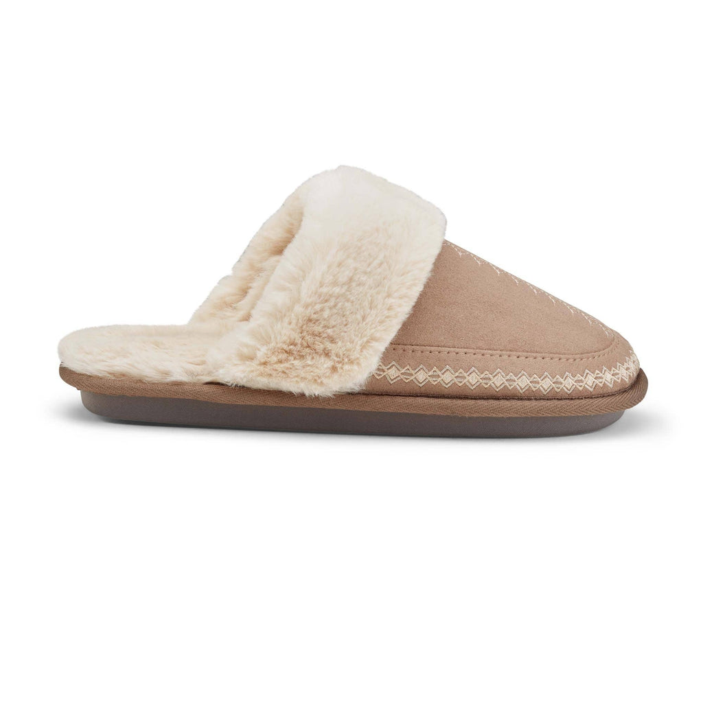 Cobian: Women's Colima Mule - Tan Warm and Fuzzy Slipper