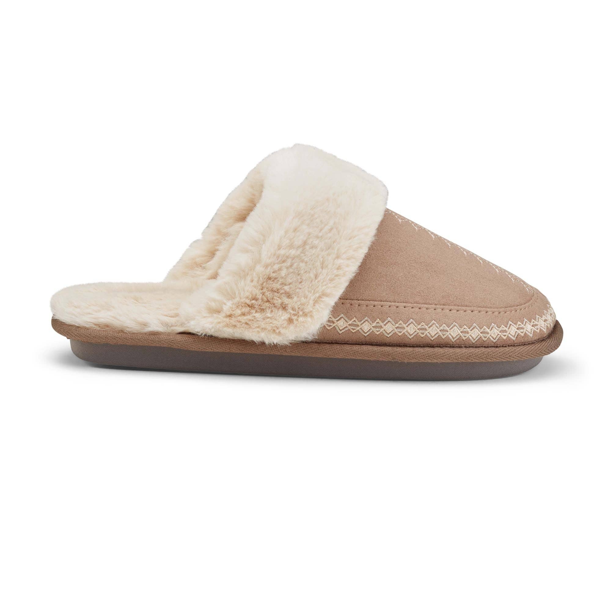 Cobian: Women's Colima Mule - Tan Warm and Fuzzy Slipper