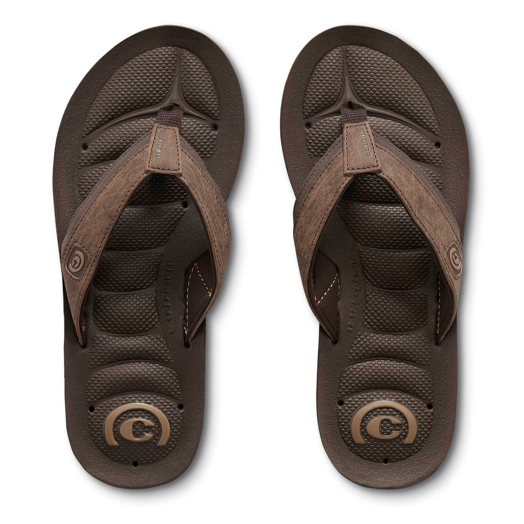 Cobian: Men's Draino Chocolate Water Draining Flip Flop Sandal with Arch Support