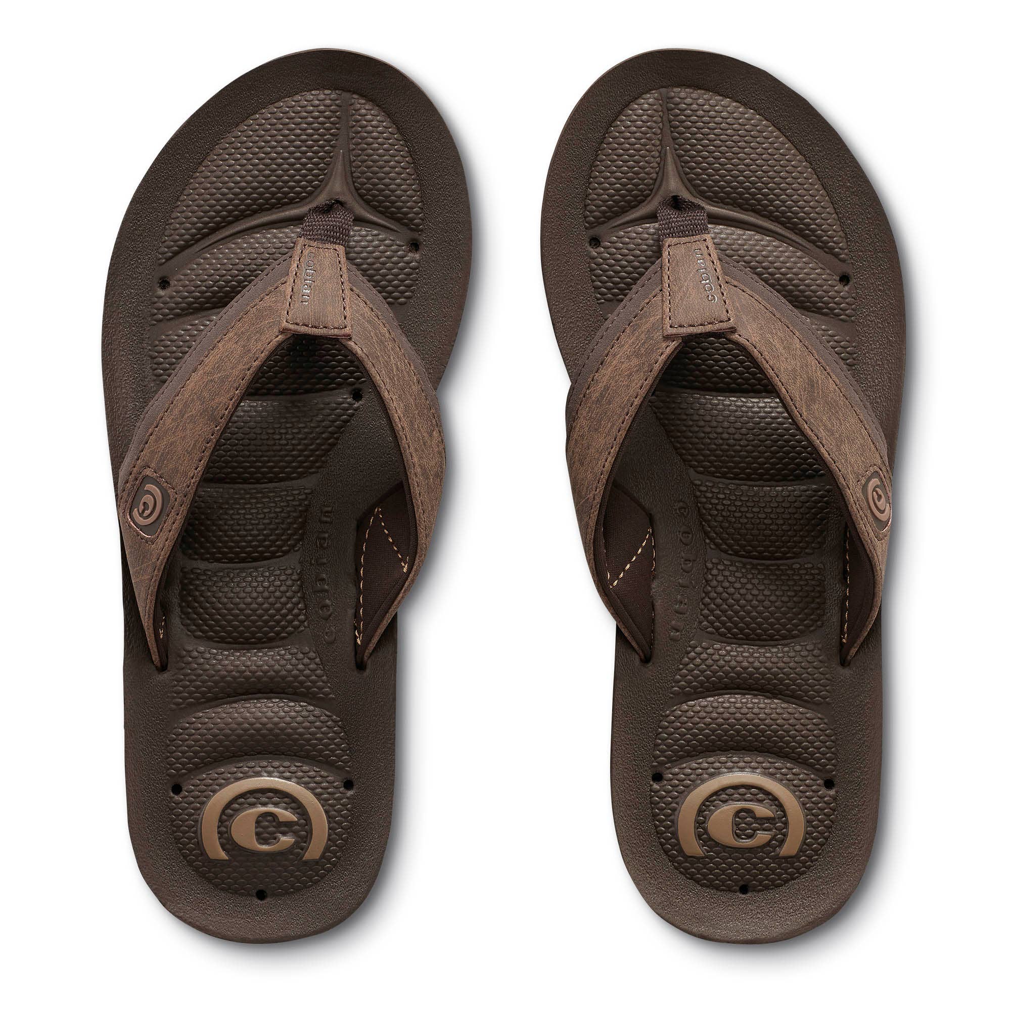 Cobian: Men's Draino Chocolate Water Draining Flip Flop Sandal with Arch Support