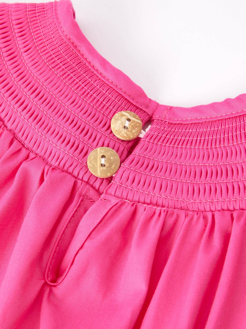 Rylee Faith: Girls Bow Smocking Embroidery Hot Pink Dress
