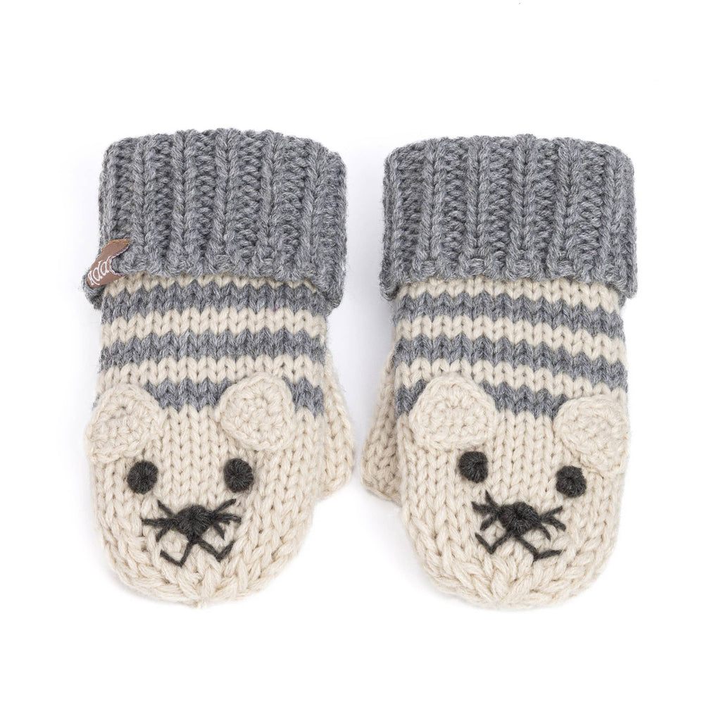 Peppercorn Kids: Knit Cat Mittens - Gray