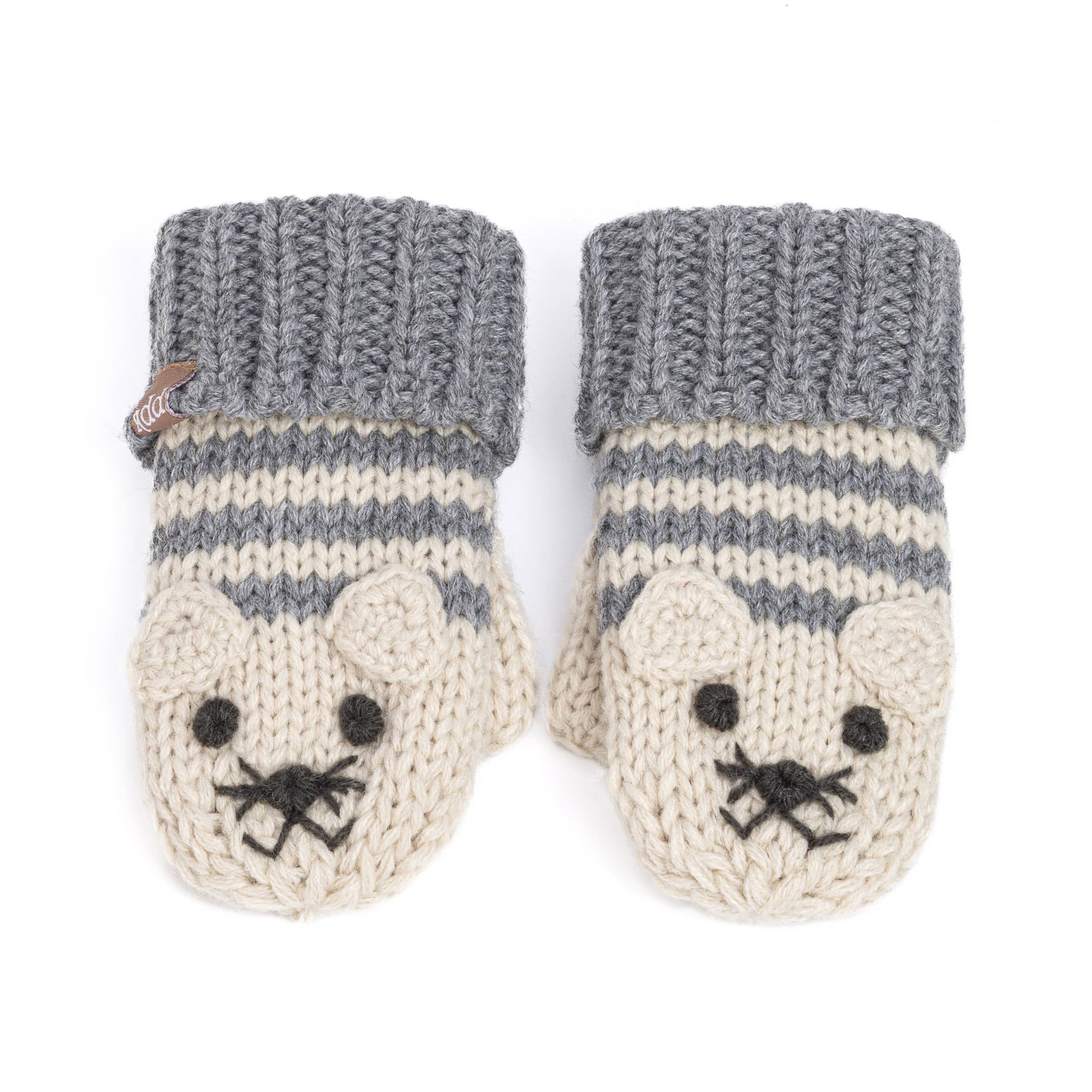 Peppercorn Kids: Knit Cat Mittens - Gray