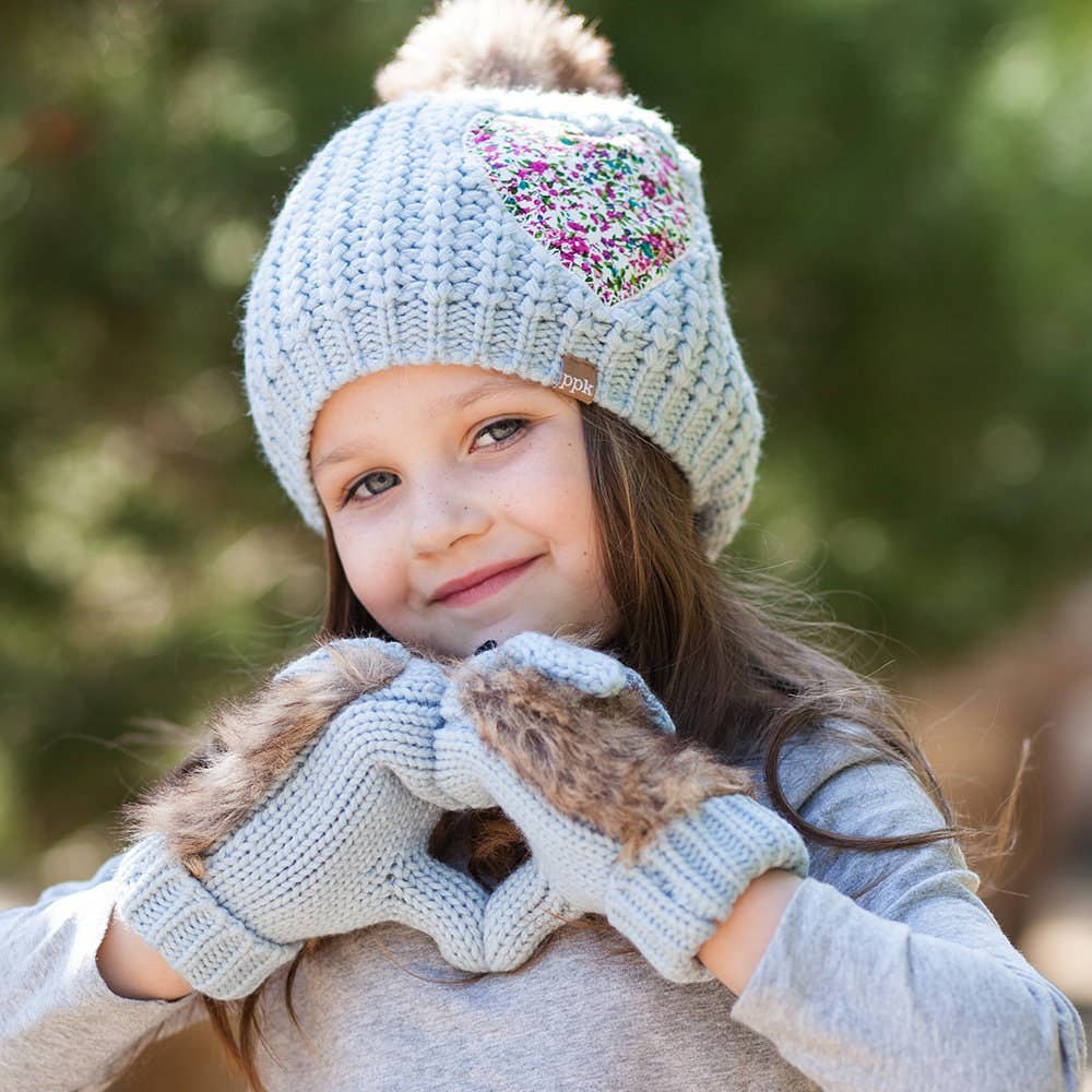 Peppercorn Kids: Knit Bunny Rabbit Mittens - Mint Green