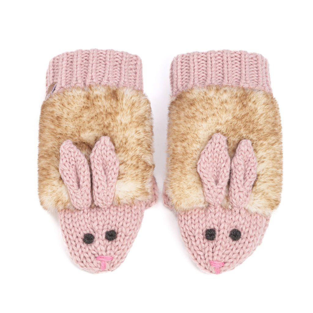 Peppercorn Kids: Knit Bunny Rabbit Mittens - Mauve Pink