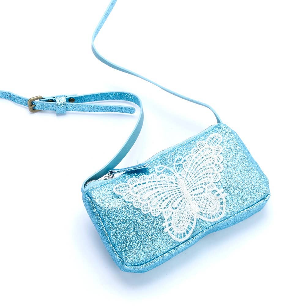 Peppercorn Kids Glitter Butterfly Purse - Blue
