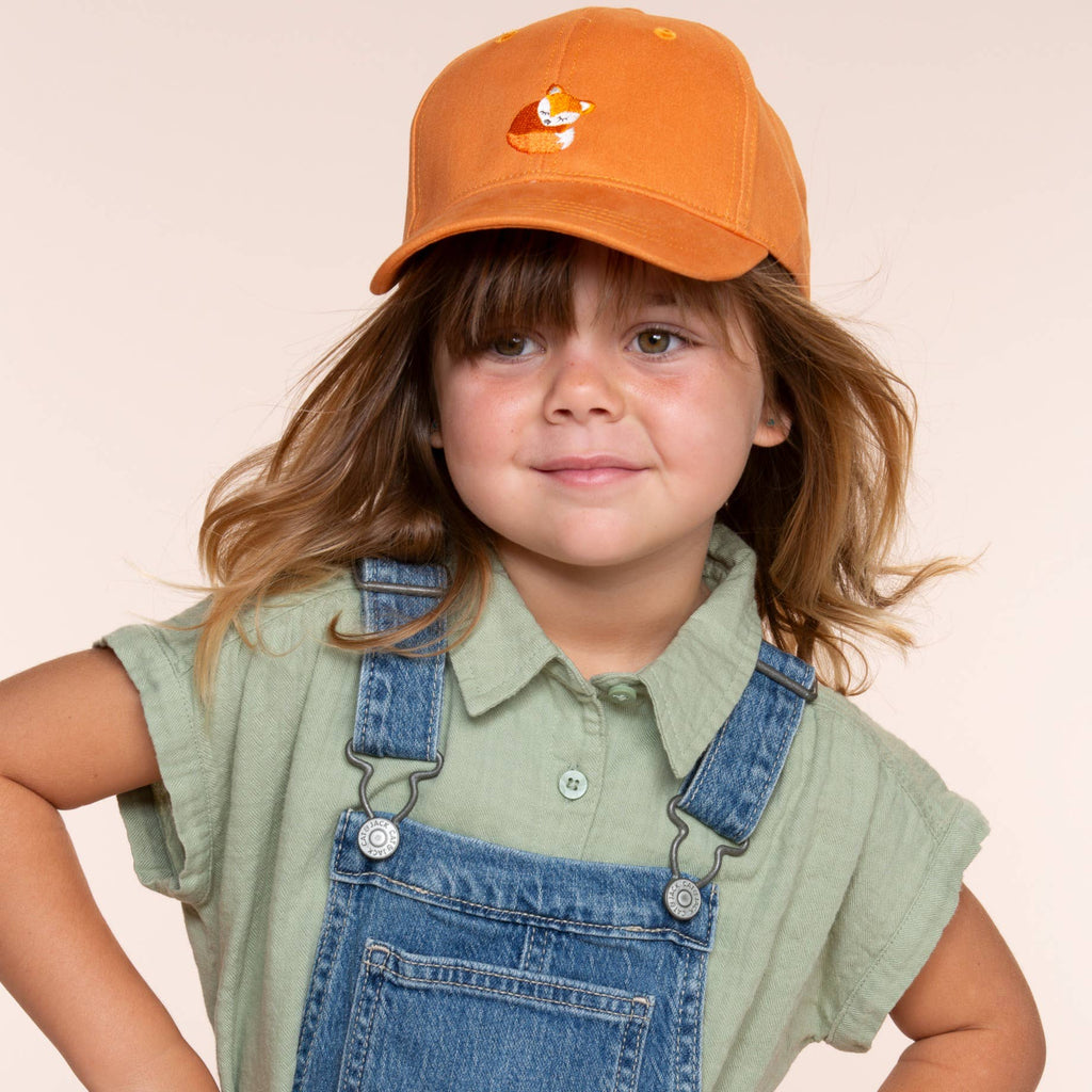 Peppercorn Kids: Kids Baseball Cap - Orange Fox