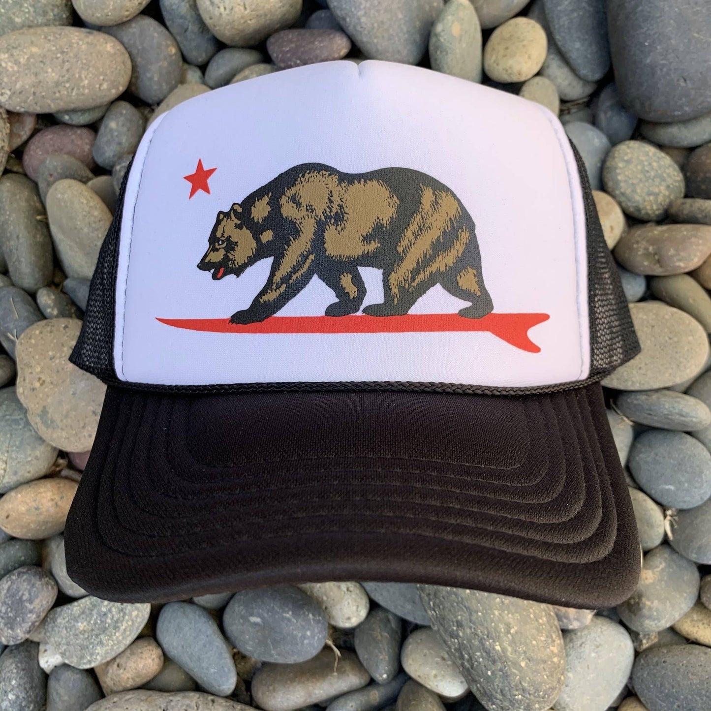 Pacific Coast Apparel: Rustic Surf Bear  Trucker Hat