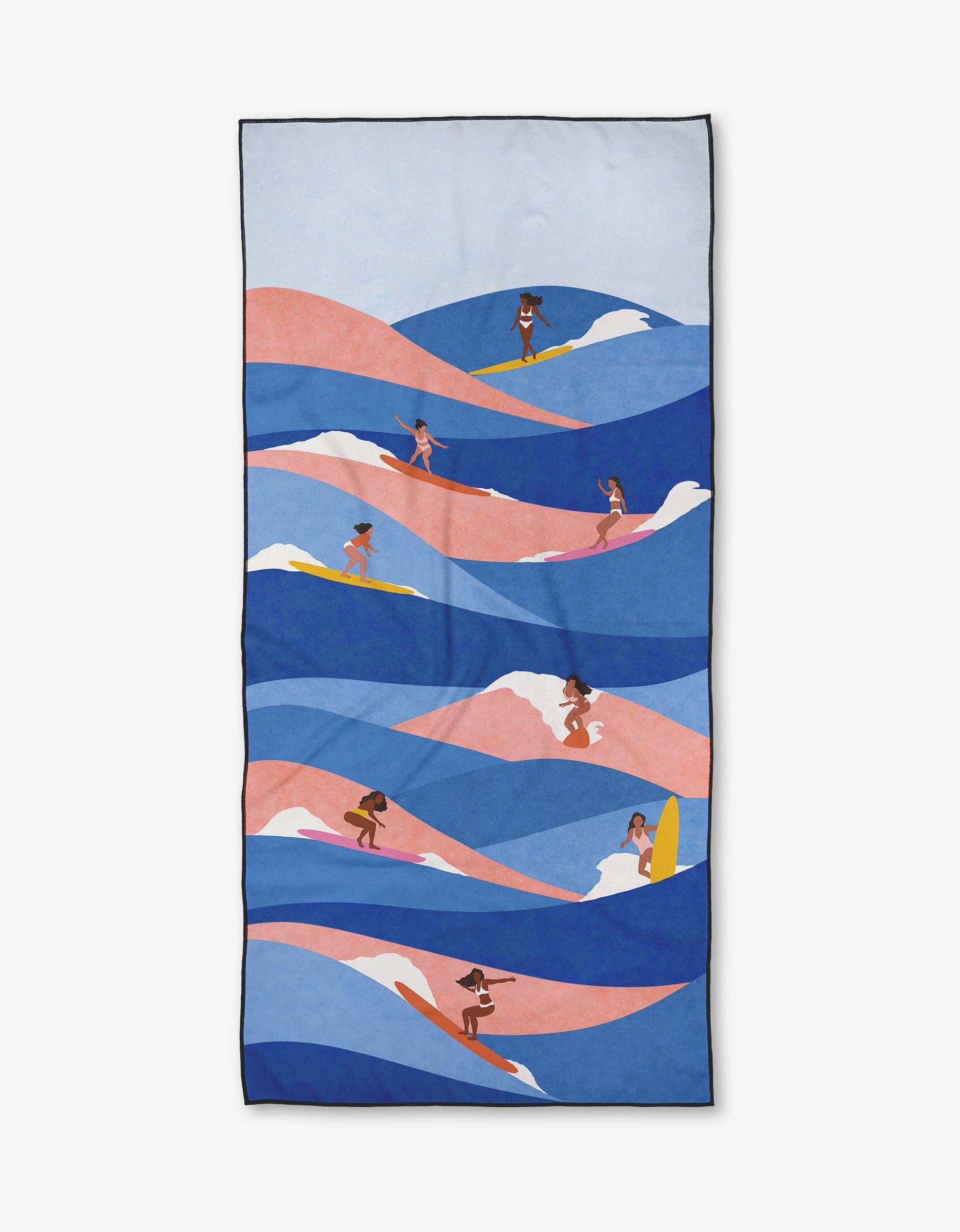 Geometry Surfers Beach Towel