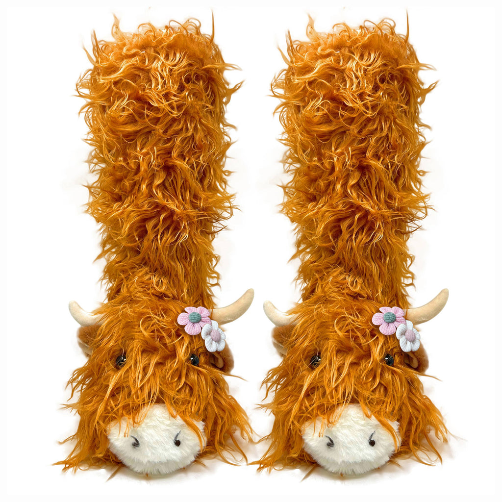 Oooh Yeah: Kid's Highland Cattle Non-Slip Slipper Socks
