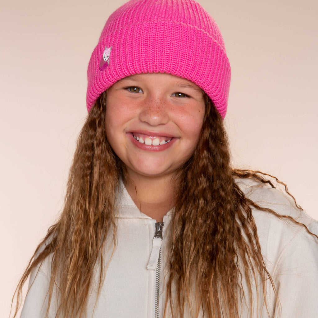 Peppercorn Kids: Knit Fox Beanie – Pink