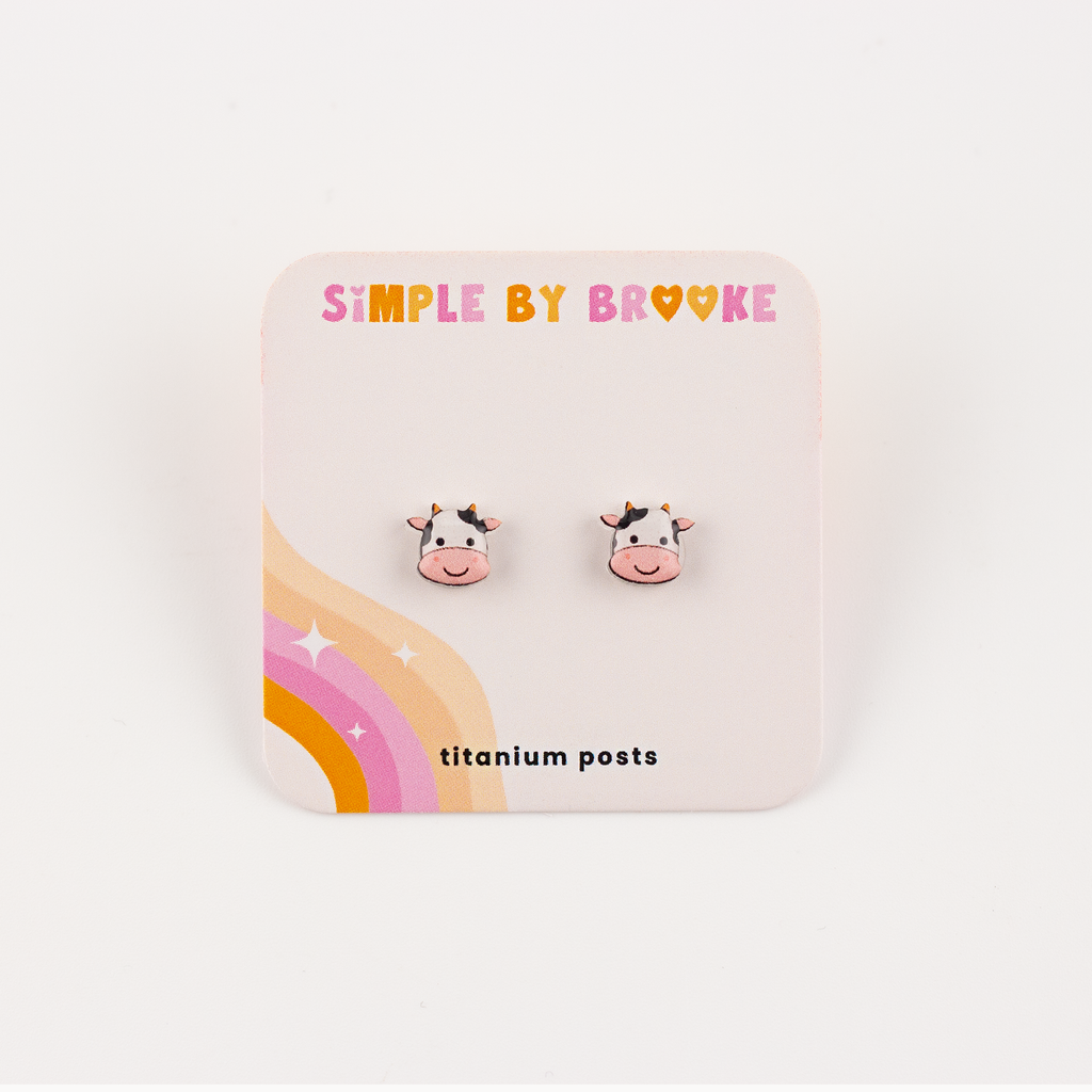 Simple By Brooke: Kawaii Cute Cow Earrings