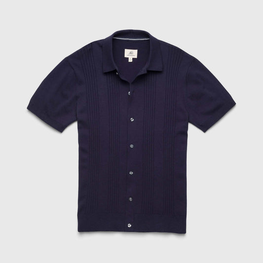 Surfside Supply: Brent Rib Knit Shirt - Navy Blazer