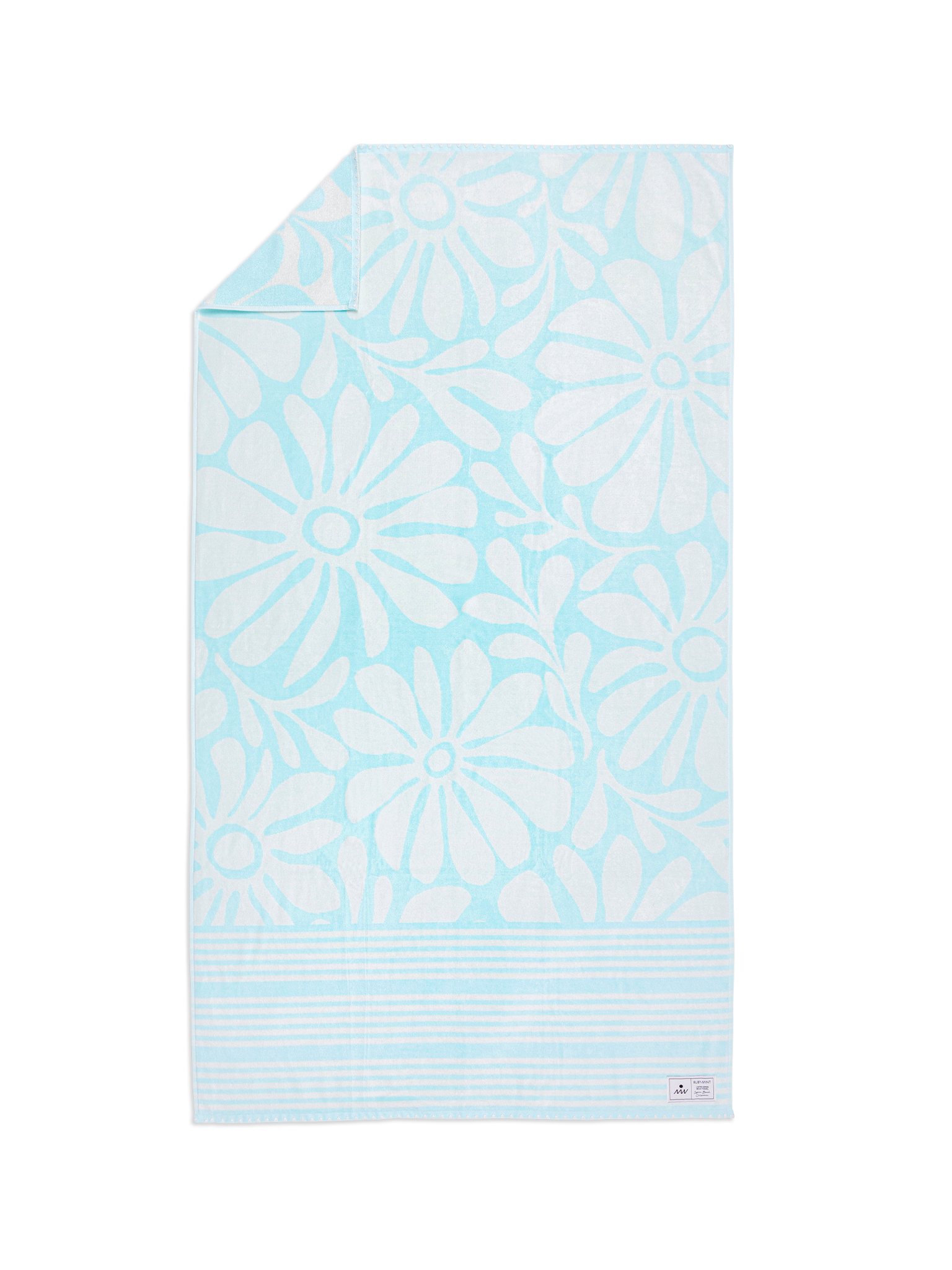 Ruby Mint Cotton Beach Towel Rothschild (Aqua & Ivory)