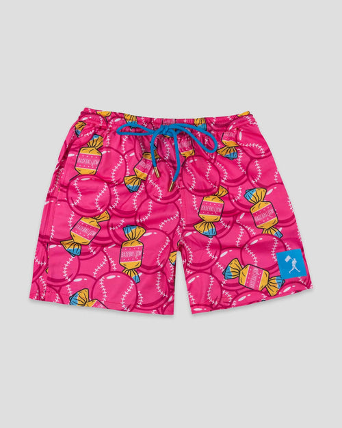 Baseballism Doubles and Bubbles Diamond Air Mesh Shorts Youth (Pink)