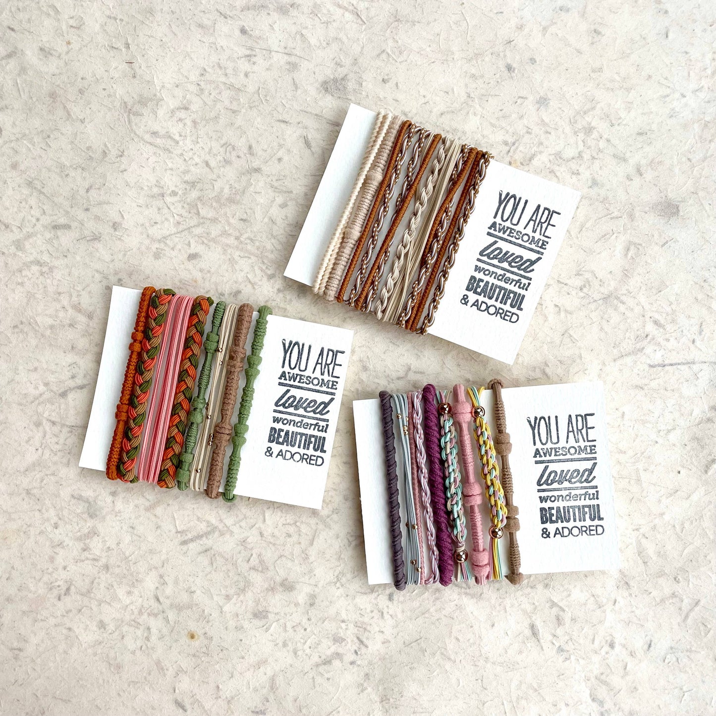 Eastern Ave Studio: Boho Hair Ties | Pink & Purple