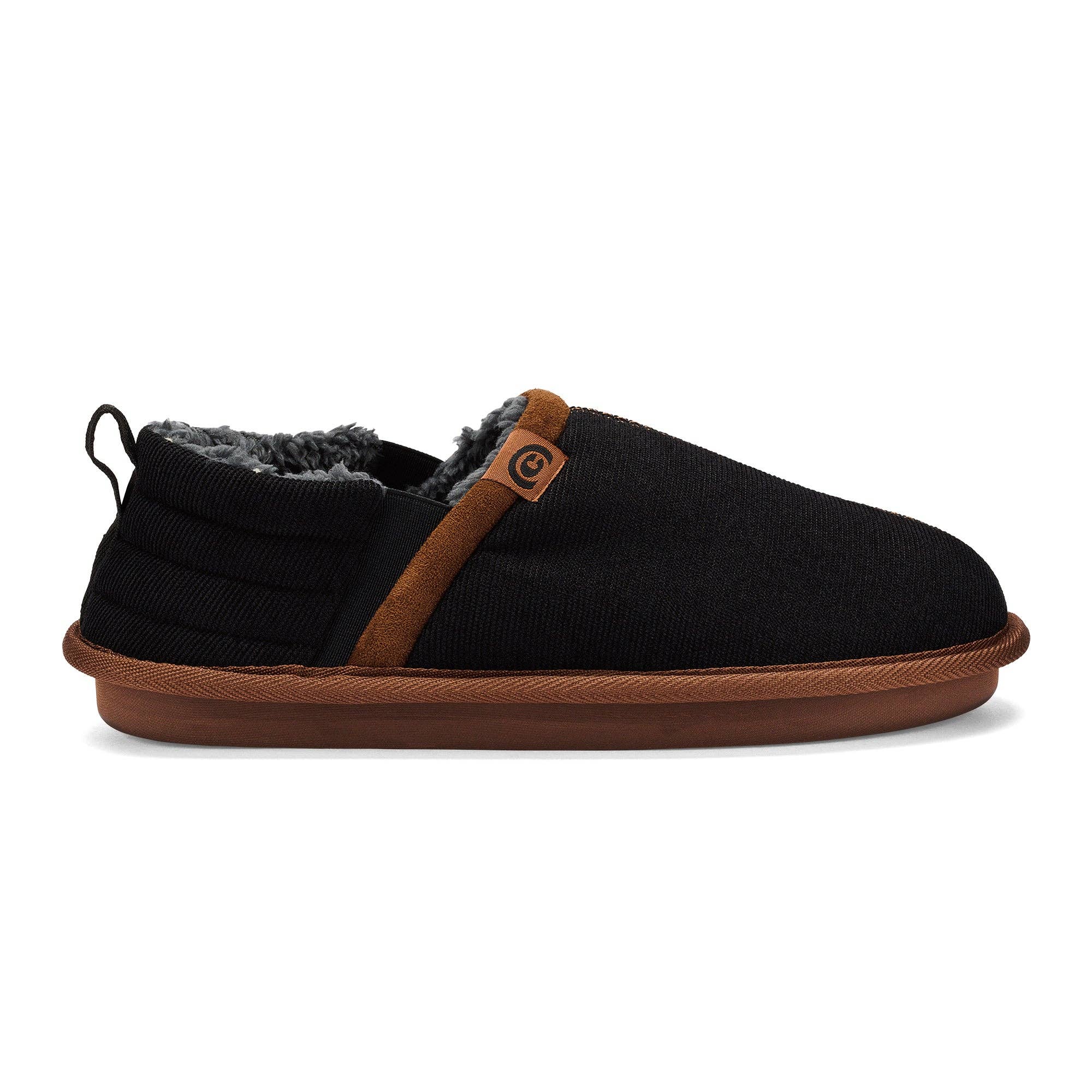 Cobian: Men's Jalama Moccasin - Black Warm and Fuzzy Slipper