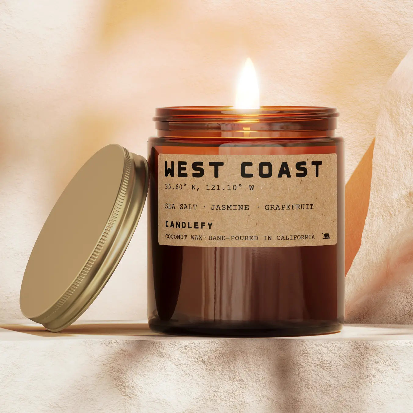 Candlefy West Coast Candle (Sea Salt, Jasmine and Grapefruit)